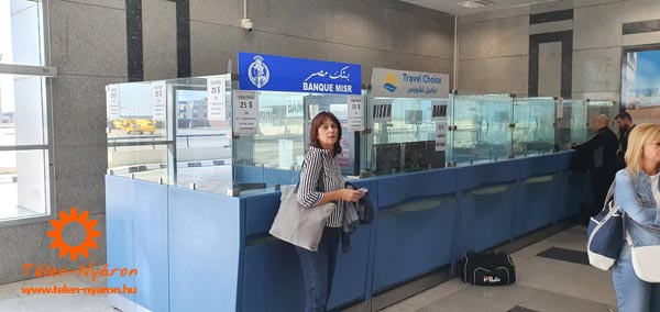 Hurgahada repülőtér terminál bank vizum vásárlás